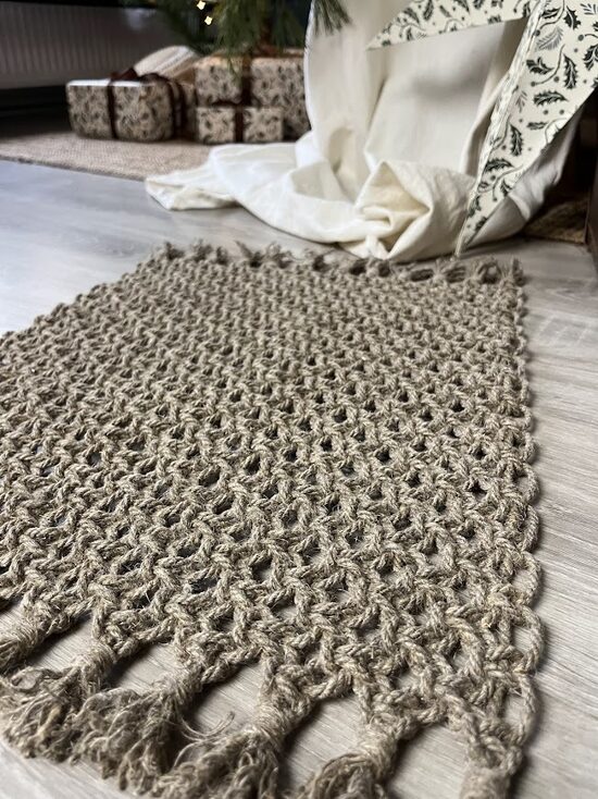 Mezglots lina šķiedras paklājs